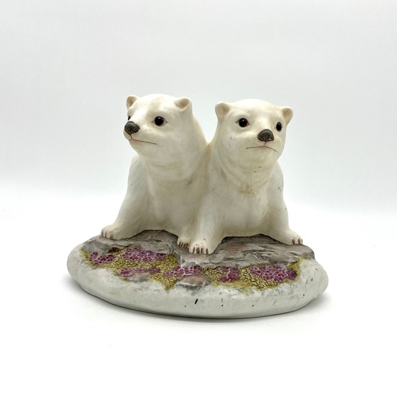 Kazmar Polar Bear Cubs Figurine Statue Sculpture Home‎ Decor Cute - Picture 1 of 9